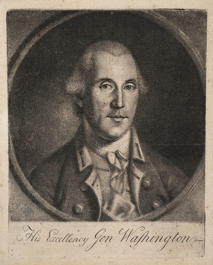 George Washington mezzotint by Charles Willson Peale, 1788