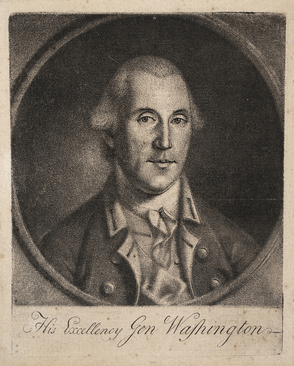 George Washington mezzotint by Charles Willson Peale, 1788
