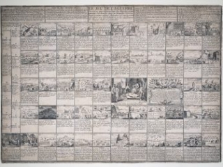 Click for a larger view. La Jeu de la Guerre. Ou tout ce qui observe dans les Marches et Campements des Armées. ca. 1750.