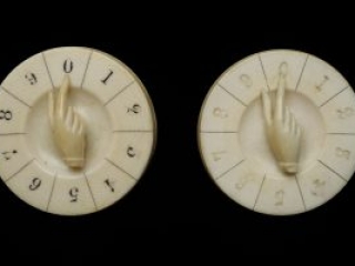 Click for a larger view. Pair of whist counters, early 19th century