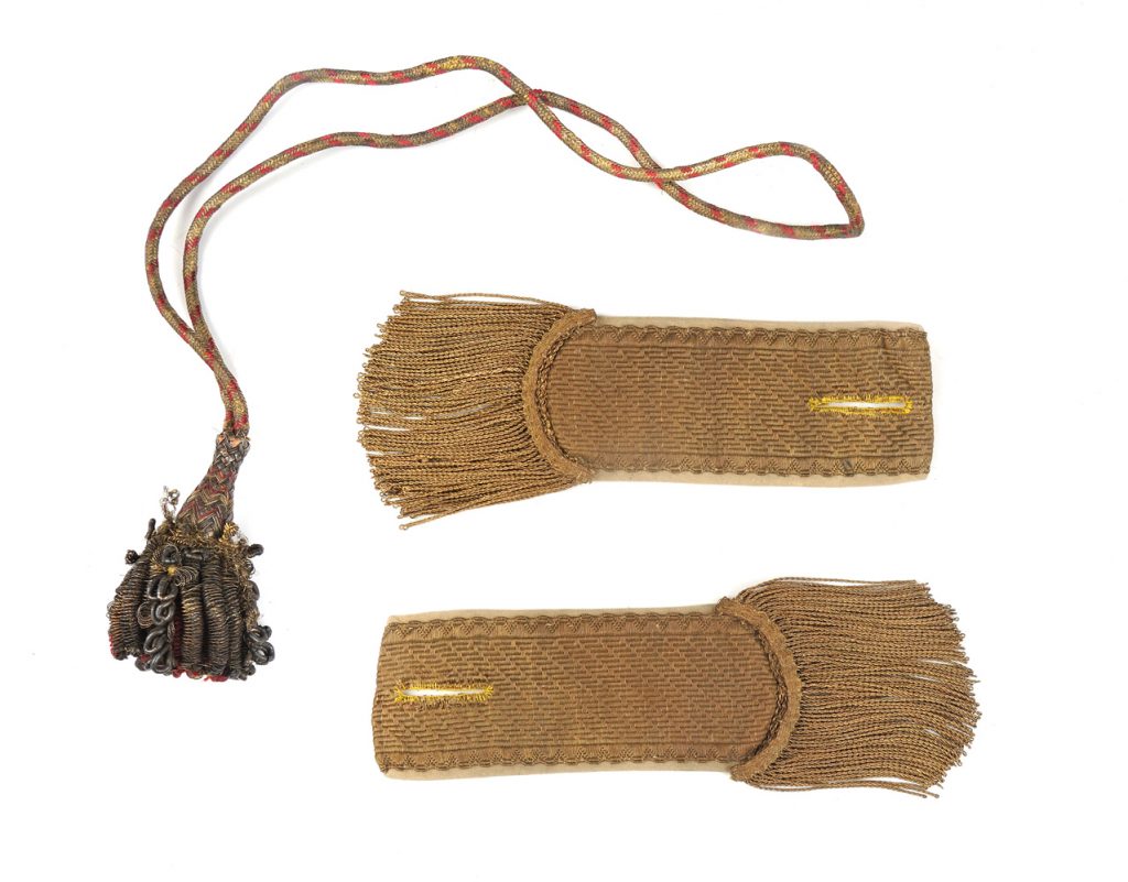 Field epaulets and sword knot, late 18th century