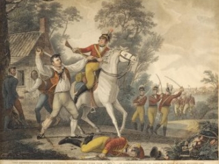 This Representation of Peter Franciscos Gallant Action with Nine of Tarleton’s Cavalry in Sight of a Troop of Four Hundred Men Took place in Amelia County, Virginia 1781, David Edwin, engraver; after John James Barralet, artist, Philadelphia, 1814