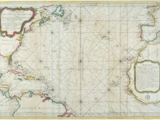 Click for a larger view. Carte Réduite de l’Ocean Occidental, Jacques-Nicholas Bellin, Paris: Dépôt de la Marine, 1766