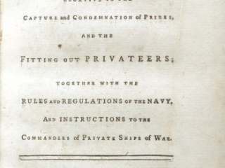 Extracts from the Journals of Congress, Relative to the Capture and Condemnation of Prizes, and the Fitting Out Privateers; together with the Rules and Regulations of the Navy, and Instructions to the Commanders of Private Ships of War, Philadelphia: Printed by John Dunlap, 1776