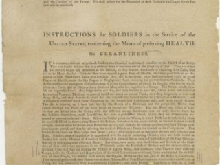 General Orders for the Army under the Command of Brigadier General M’Dougall…. Instructions for Soldiers in the Service of the United States, Concerning the Means of Preserving Health. Of Cleanliness, George Washington, [Fishkill, N.Y.: Samuel Loudon, 1777]