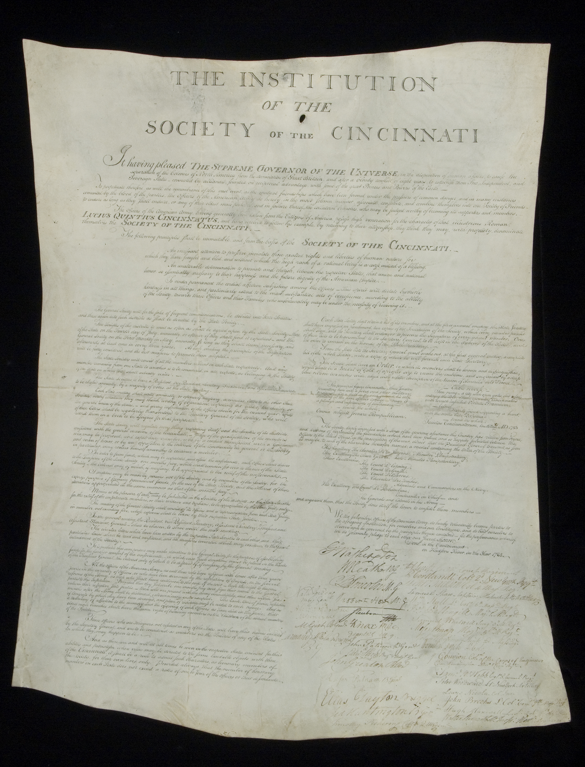 Institution of the Society of the Cincinnati 1783 Archives [oversize]