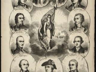 “Military Heroes of the American Revolution,” William J. Baker, engraver; after Lawrence Kilburn, artist, Ballou’s Pictorial Drawing-Room Companion, ca. 1850
