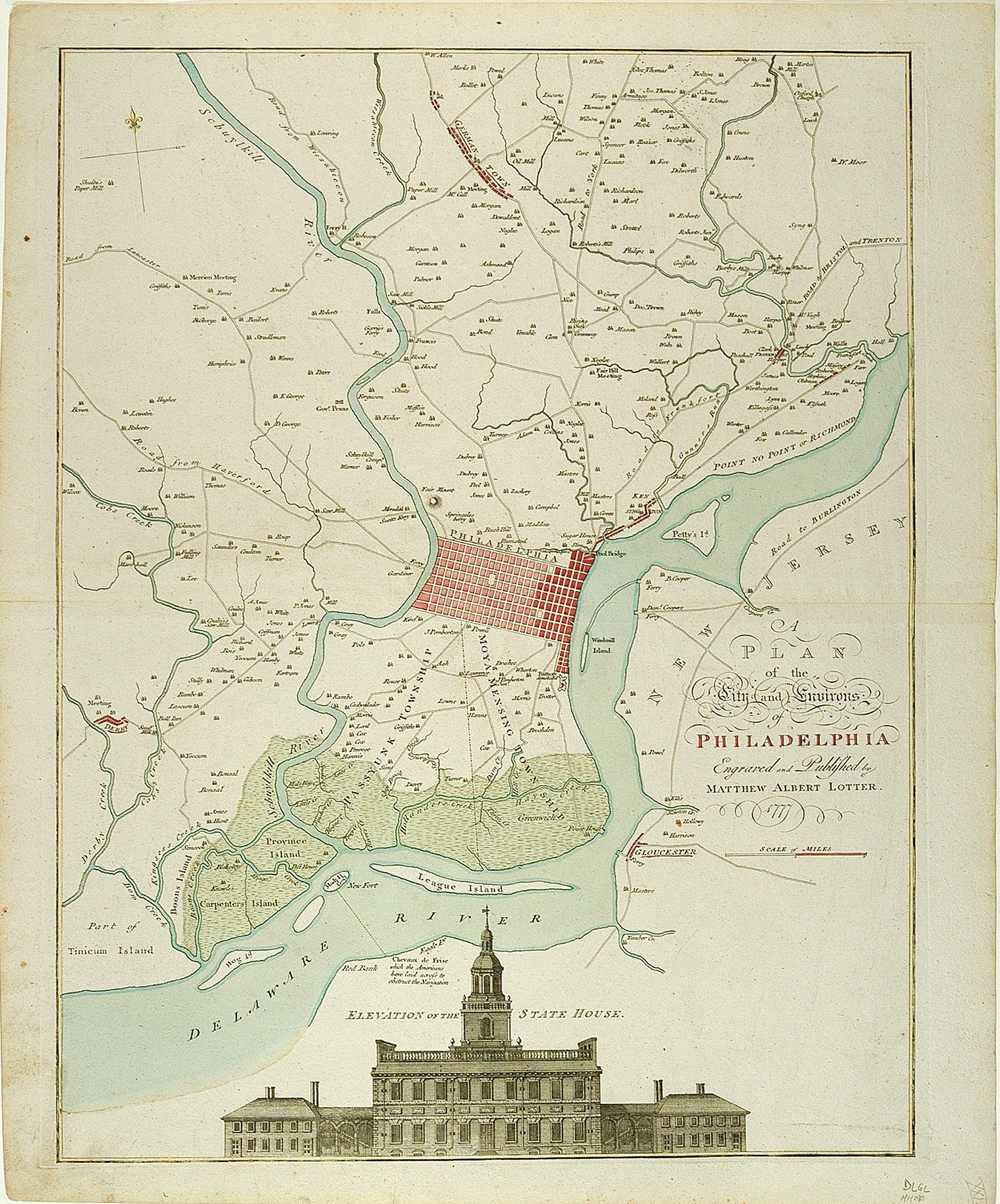 A Plan of the City and Environs of Philadelphia, Matthäus Albrect Lotter, [Augsburg]: Matthäus Albrect Lotter, 1777
