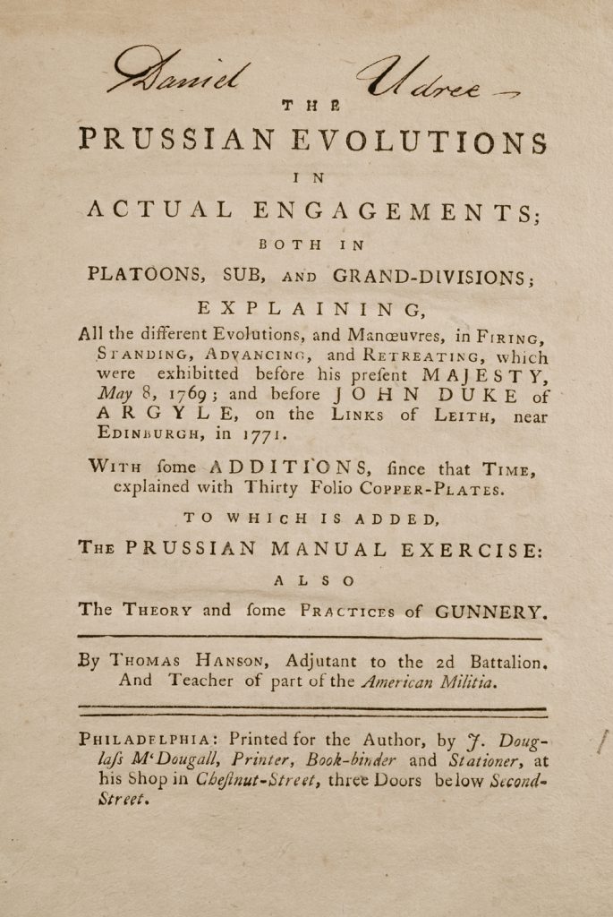 <em>The Prussian Evolutions in Actual Engagements</em> by Thomas Hanson, 1775