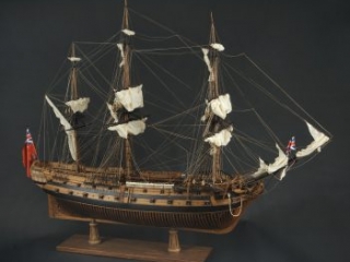 Click for a larger view. Model of HMS Roebuck, W. M. Brown, ca. 1834