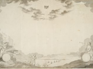 Sketch for the diploma of the Society of the Cincinnati, Pierre-Charles L’Enfant, June 1783