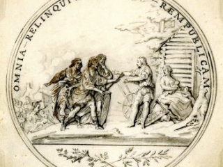 Sketch for the Society of the Cincinnati medal, Pierre-Charles L’Enfant, June 1783