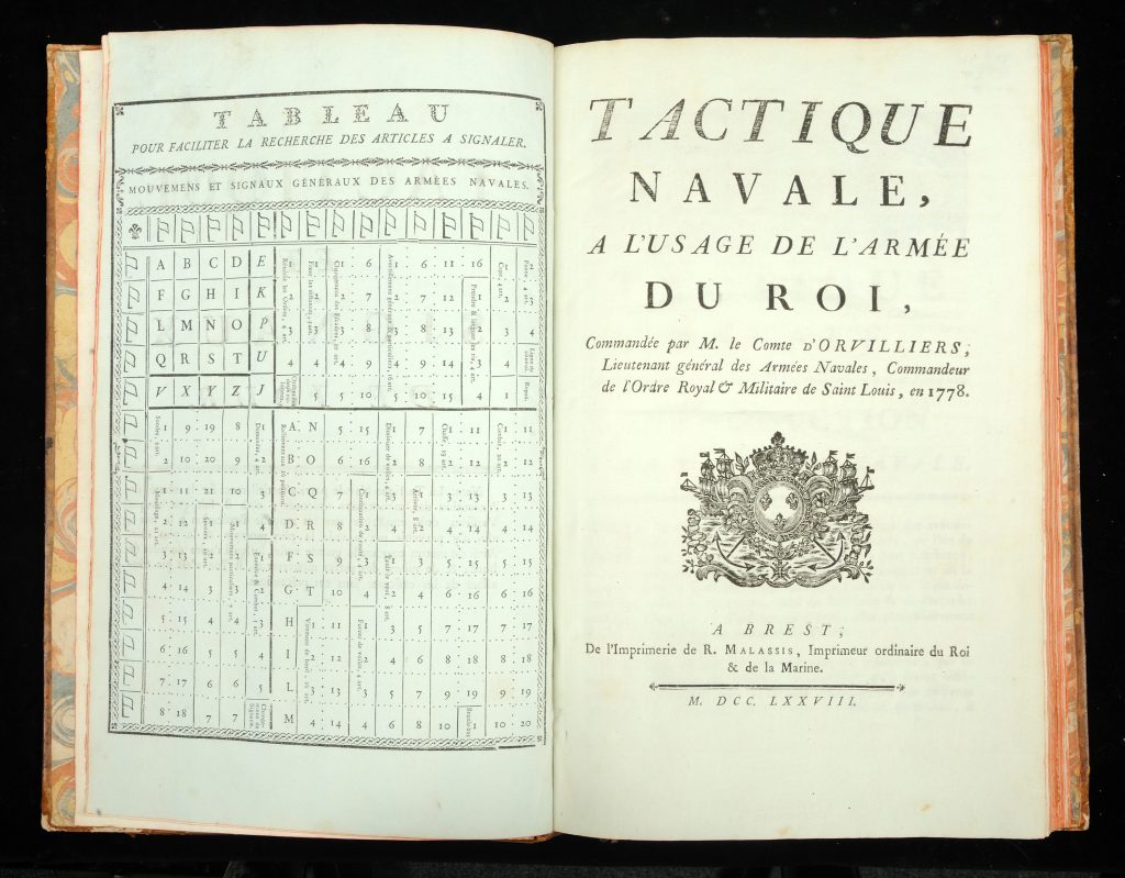 Tactique Navale a l’Usage de l’Armée du Roi, Commandée par M. le Comte d’Orvilliers, Lieutenant Général des Armées Navales, Jean-François du Cheyron, chevalier du Pavillon, Brest: De l’Imprimerie de R. Malassis, 1778