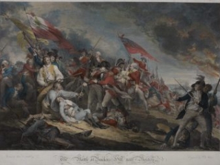 The Battle at Bunkers Hill, near Boston the June 17th 1775, Johann Gotthard von Müller, engraver; after John Trumbull, artist, London: Antonio C. de Poggi, 1798