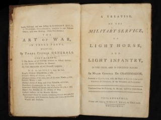 Click for a larger view. <em>A Treatise on the Military Service of Light Horse and Light Infantry</em> by Thomas Auguste le Roy de Grandmaison, 1777