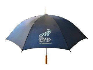 This umbrella is offered exclusively in the American Revolution Institute Shop.