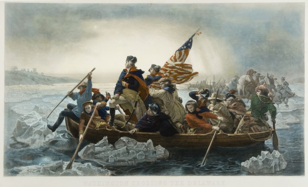 Washington Crossing the Delaware, Paul Giradet, engraver; after Emanuel Gottlieb Leutze, artist, New York, Berlin and Paris: Goupil & Co., 1853