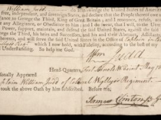 William Judd oath of allegiance MSS L2010G28.22