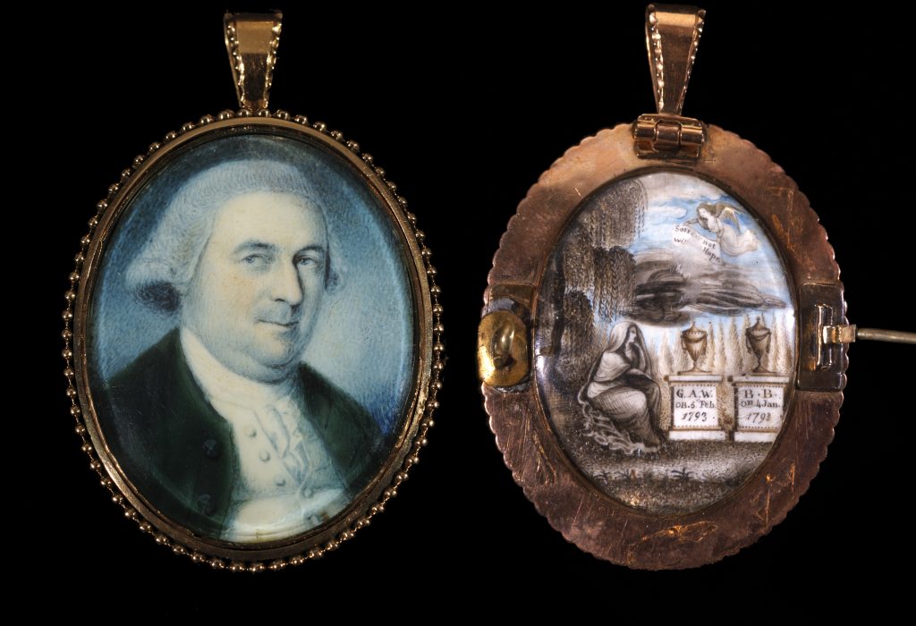 Burwell Bassett portrait miniature by Charles Willson Peale, 1778-1793