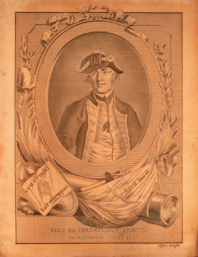 Copper plate of Esek Hopkins, late 18th-early 19th century