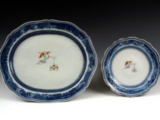 Society of the Cincinnati platter and dinner plate owned by George Washington, ca. 1784-1785