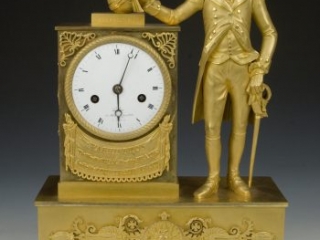 George Washington mantel clock by DuBuc, ca. 1800-1810