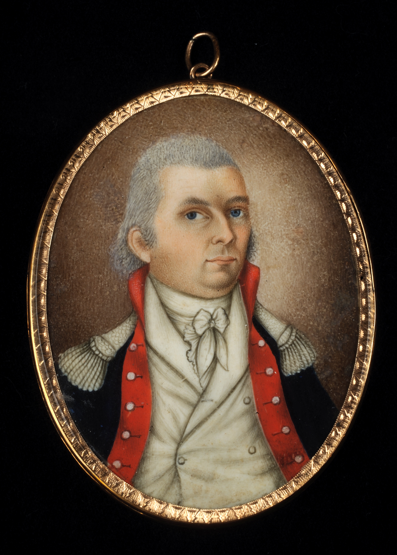 John Hutchinson Buell portrait miniature attributed to Isaac Sanford, ca. 1793-1799