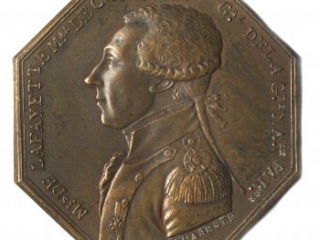 Marquis de Lafayette commemorative medal by Dumarest, 1789