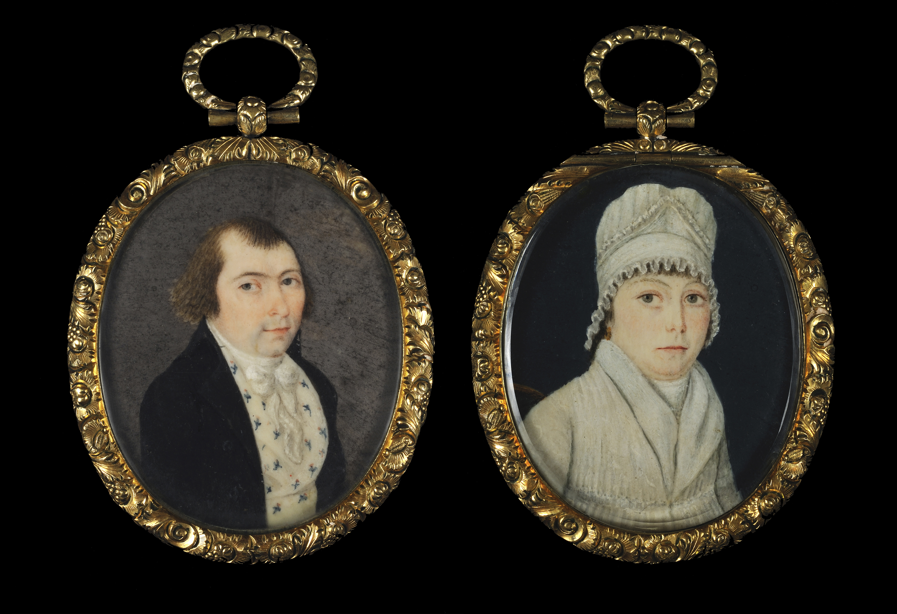 Mr. and Mrs. Frederick Weissenfels portrait miniature, ca. 1770-1775
