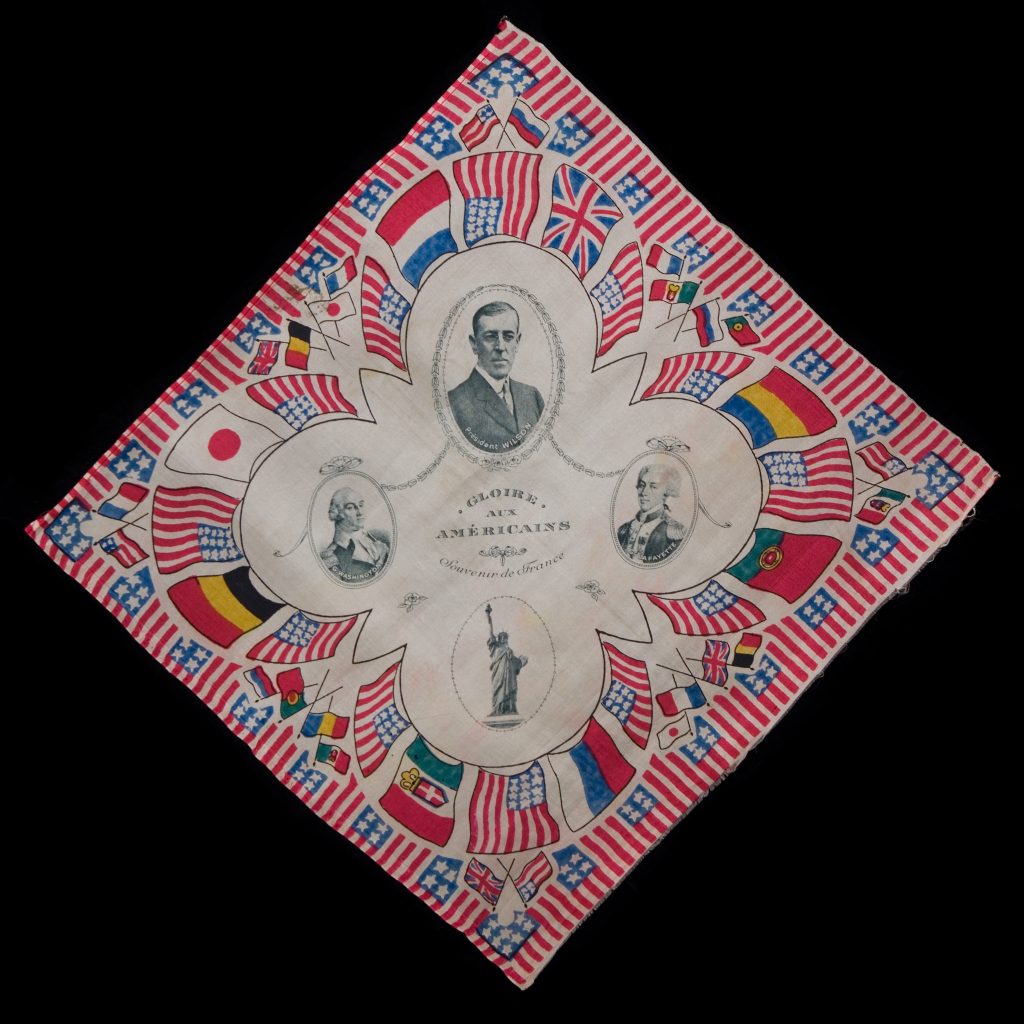 World War I commemorative handkerchief, ca. 1918