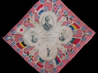 World War I commemorative handkerchief, ca. 1918