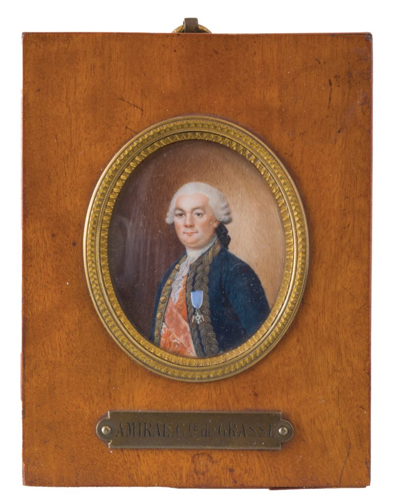 Admiral de Grasse portrait miniature by Geslain, ca. 1796-1802