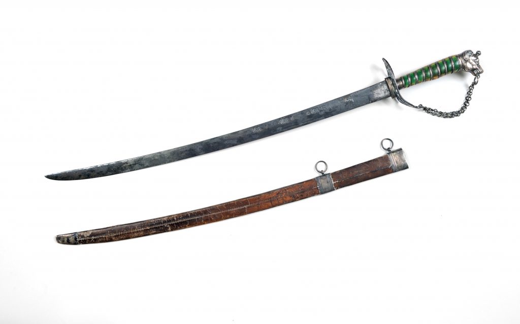 Adams Bailey cuttoe and scabbard made by John Bailey, ca. 1778