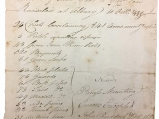 John Ruddock invoice of arms, October 10 1777