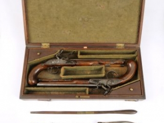 Richard Clough Anderson horseman's pistols, tools and case made by John Twigg, ca. 1775