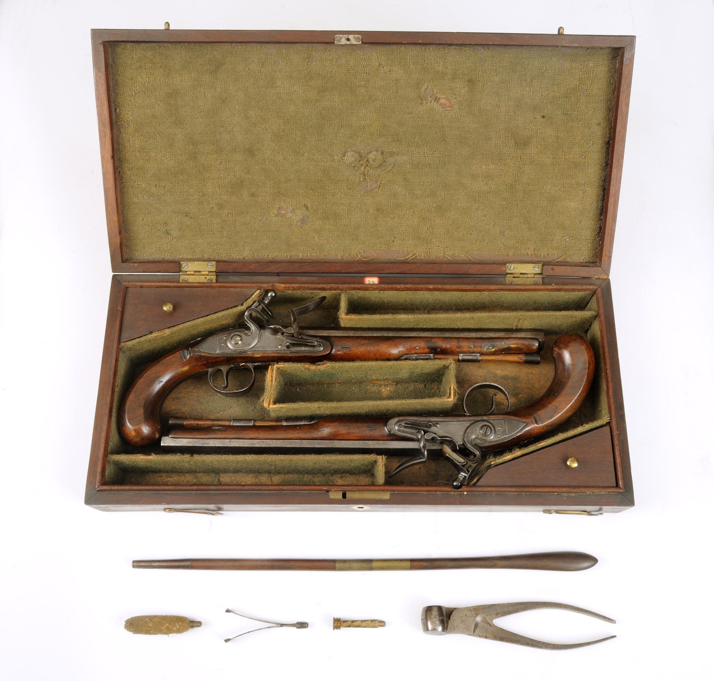 Richard Clough Anderson horseman's pistols, tools and case made by John Twigg, ca. 1775