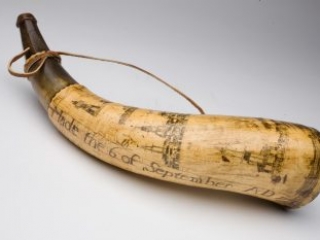 Thomas Kempton powder horn, 1775