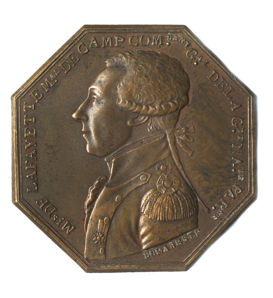 Marquis de Lafayette commemorative medal by Dumarest, 1789