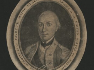 Mezzotint engraving of the marquis de Lafayette by Peale, 1787