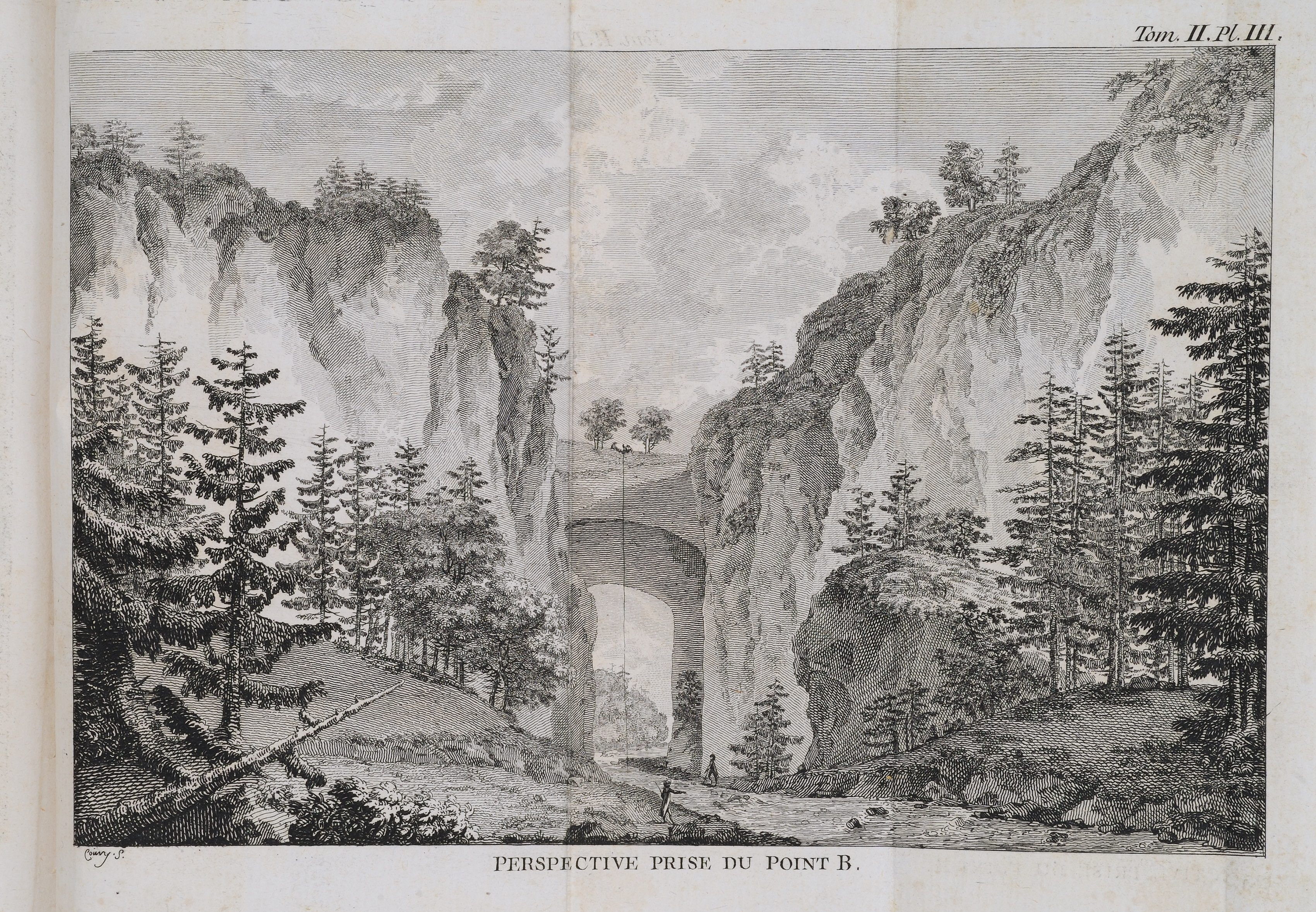 Natural Bridge engraving from Chastellux, 1786