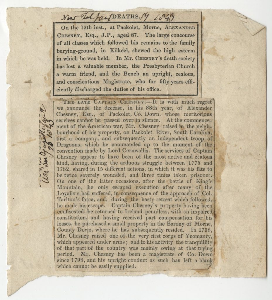 Autobiographical journal: prospect in Mourne, County Down, Ireland, 1795-1819 by Alexander Chesney, 1795-1819