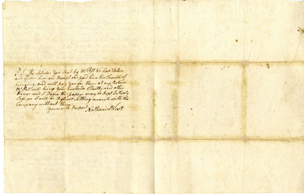 Edward Paine, Nathaniel West and George Hubbard to Priscilla Birge, November 17, 1776