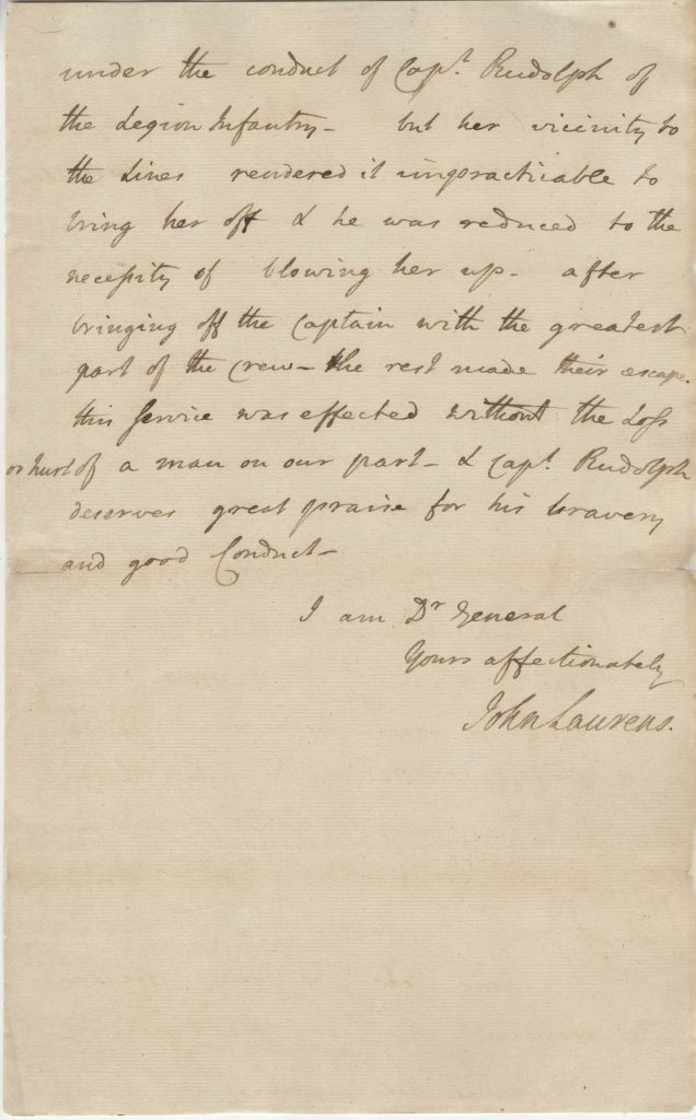 John Laurens to Nathanael Greene, March 20, 1782