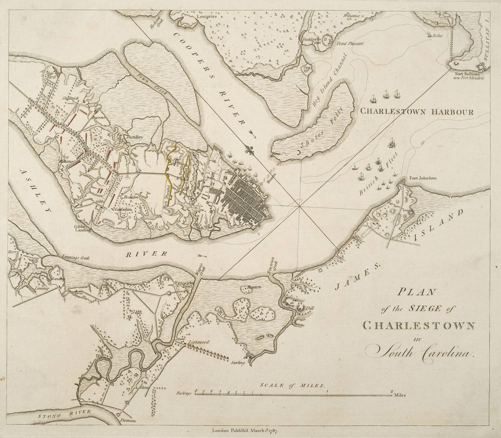 Plan of the siege of Charleston, in South Carolina by William Faden, 1787