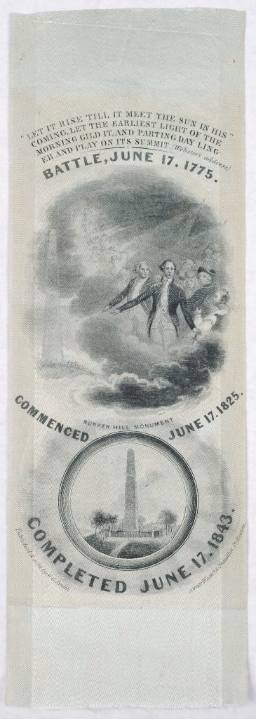 Bunker Hill monument ribbon, 1843