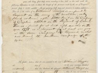 Declaration of Prudence Sawyer, 1838