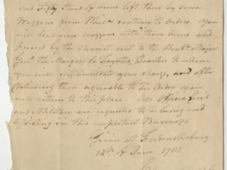 Click for a larger view. George Weedon to John Richards, June 14, 1781