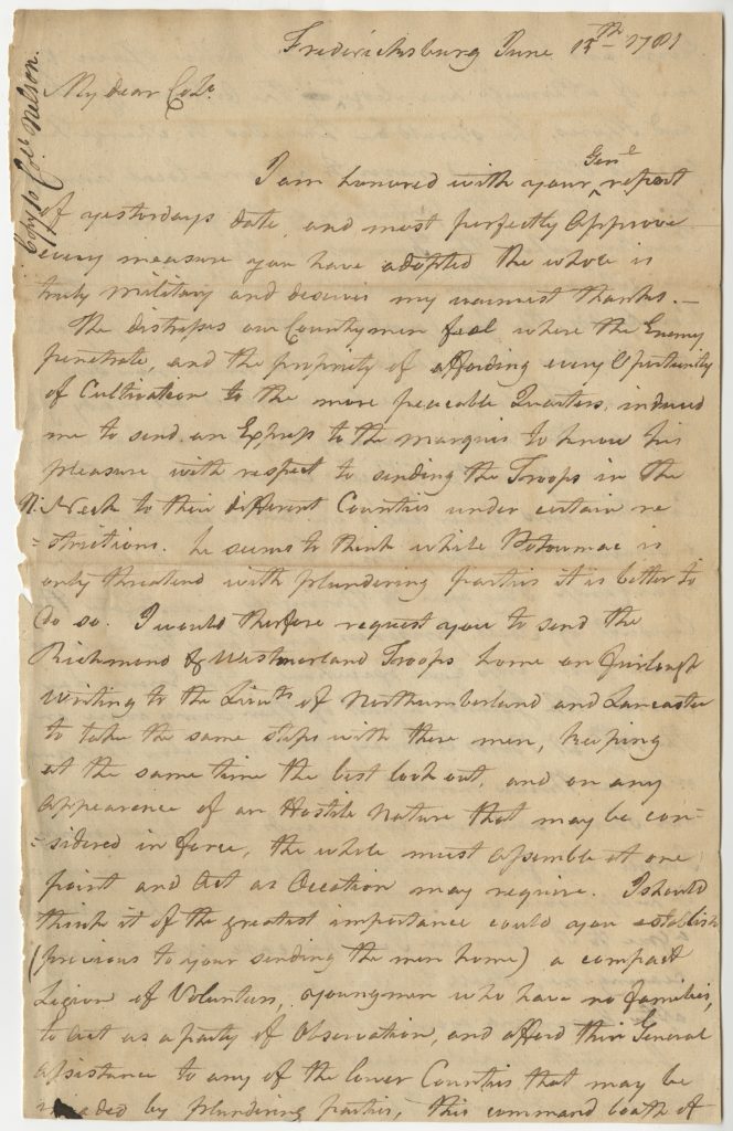 George Weedon to Col. Nelson, June 15, 1781