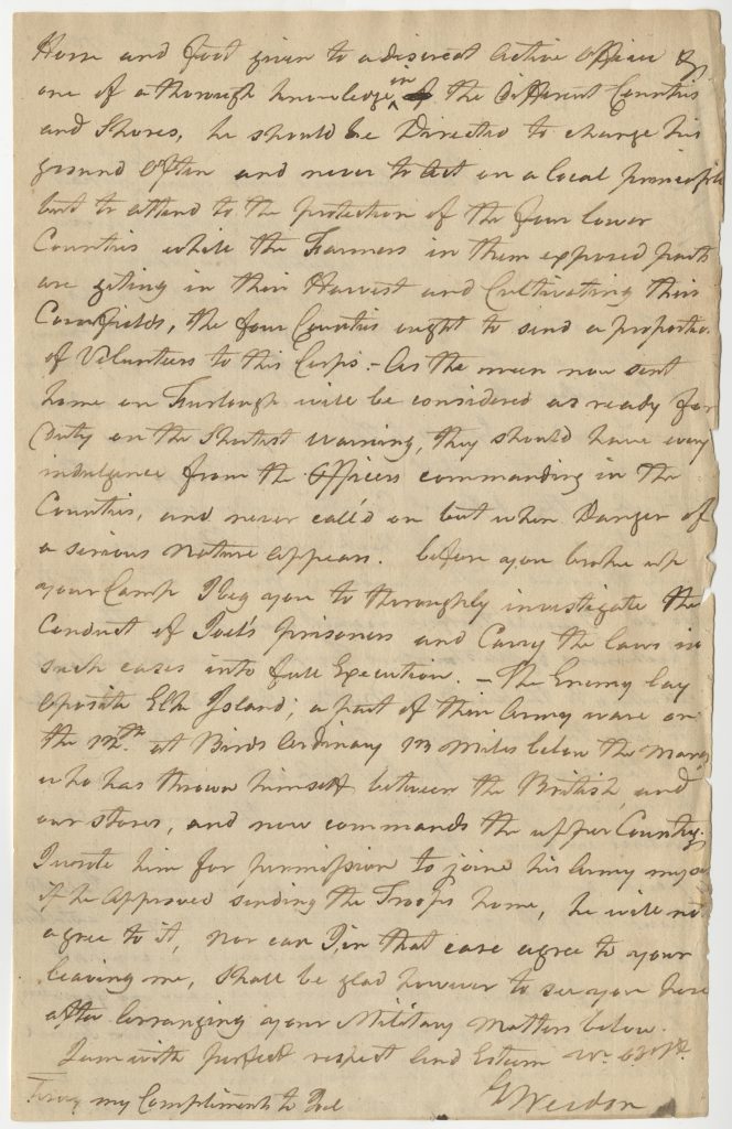 George Weedon to Col. Nelson, June 15, 1781