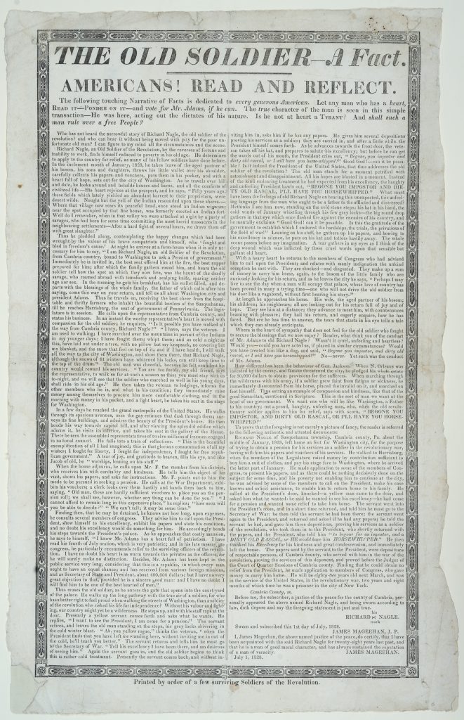 The Old Soldier broadside, 1828